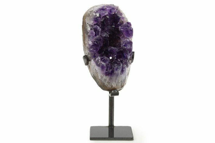 Brilliant Amethyst Geode With Metal Stand - Uruguay #342493